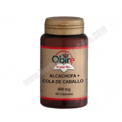 Alcachofa + Cola de Caballo - 430mg - 60 capsulas. Obire