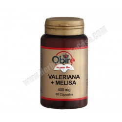 Valeriana + Melisa - 400mg - 60 cápsulas. Obire