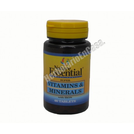 Vitaminas y minerales con hierro 60 comprimidos Nature Essential