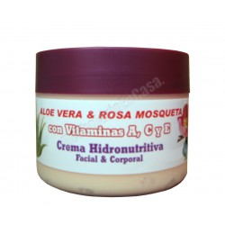Crema Facial y Corporal. Aloe y Rosa Mosqueta con Vitaminas A,C y E 250ml
