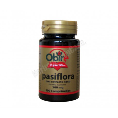 Pasiflora con extracto seco 500mg 100 comprimidos. Obire