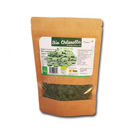 Chlorella Bio 300 comprimidos de pared celular rota. Dream Foods